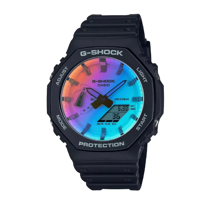 G-Shock Carbon Core Guard Rainbow Gradated Dial Men's Watch- GA-2100SR-1A